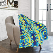 Load image into Gallery viewer, Kaleidoscope Jaune Bleu Ultra-Soft Micro Fleece Blanket 40&quot;x50&quot; Ultra-Soft Blanket 40&#39;&#39;x50&#39;&#39; e-joyer 
