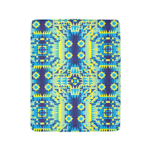 Kaleidoscope Jaune Bleu Ultra-Soft Micro Fleece Blanket 40