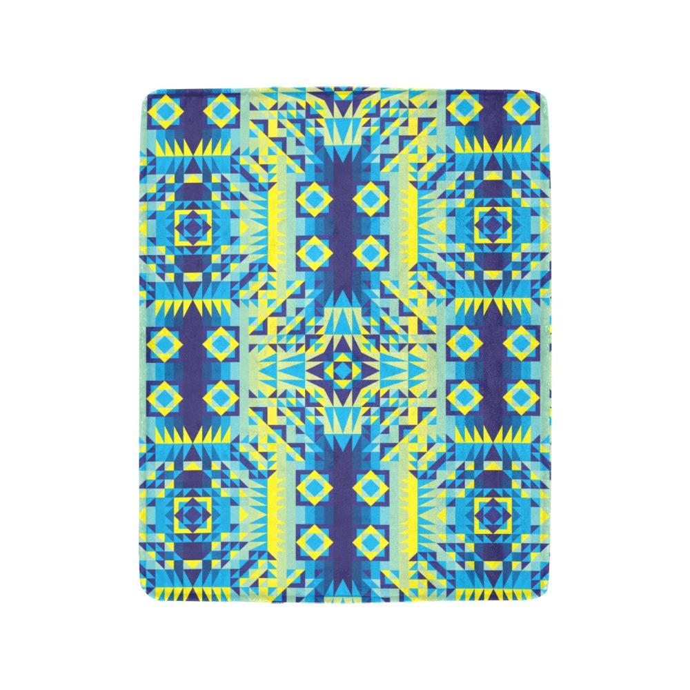 Kaleidoscope Jaune Bleu Ultra-Soft Micro Fleece Blanket 40