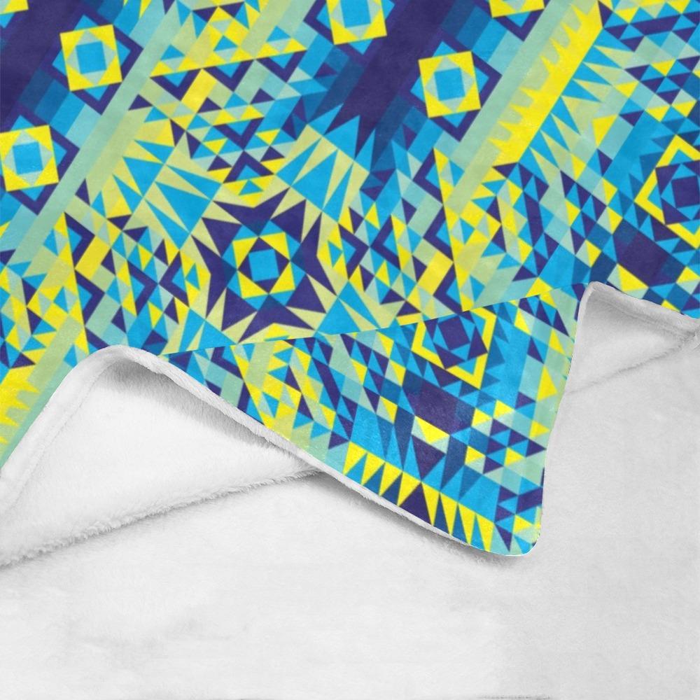 Kaleidoscope Jaune Bleu Ultra-Soft Micro Fleece Blanket 40"x50" Ultra-Soft Blanket 40''x50'' e-joyer 