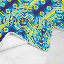 Load image into Gallery viewer, Kaleidoscope Jaune Bleu Ultra-Soft Micro Fleece Blanket 50&quot;x60&quot; Ultra-Soft Blanket 50&#39;&#39;x60&#39;&#39; e-joyer 
