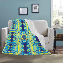 Load image into Gallery viewer, Kaleidoscope Jaune Bleu Ultra-Soft Micro Fleece Blanket 50&quot;x60&quot; Ultra-Soft Blanket 50&#39;&#39;x60&#39;&#39; e-joyer 
