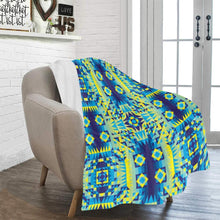 Load image into Gallery viewer, Kaleidoscope Jaune Bleu Ultra-Soft Micro Fleece Blanket 50&quot;x60&quot; Ultra-Soft Blanket 50&#39;&#39;x60&#39;&#39; e-joyer 
