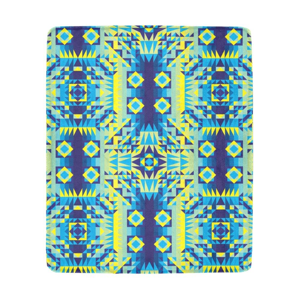 Kaleidoscope Jaune Bleu Ultra-Soft Micro Fleece Blanket 50"x60" Ultra-Soft Blanket 50''x60'' e-joyer 