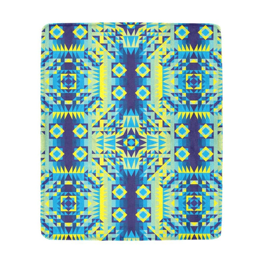 Kaleidoscope Jaune Bleu Ultra-Soft Micro Fleece Blanket 50"x60" Ultra-Soft Blanket 50''x60'' e-joyer 