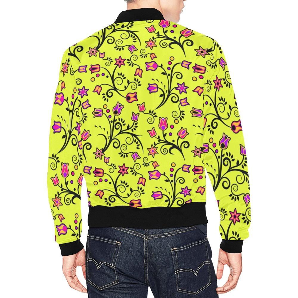 Key Lime Star All Over Print Bomber Jacket for Men (Model H19) Jacket e-joyer 