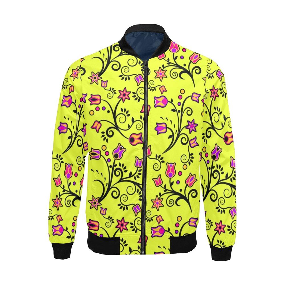 Key Lime Star All Over Print Bomber Jacket for Men (Model H19) Jacket e-joyer 