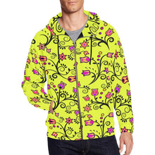 Load image into Gallery viewer, Key Lime Star All Over Print Full Zip Hoodie for Men (Model H14) hoodie e-joyer 
