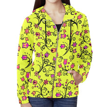 Load image into Gallery viewer, Key Lime Star All Over Print Full Zip Hoodie for Women (Model H14) hoodie e-joyer 
