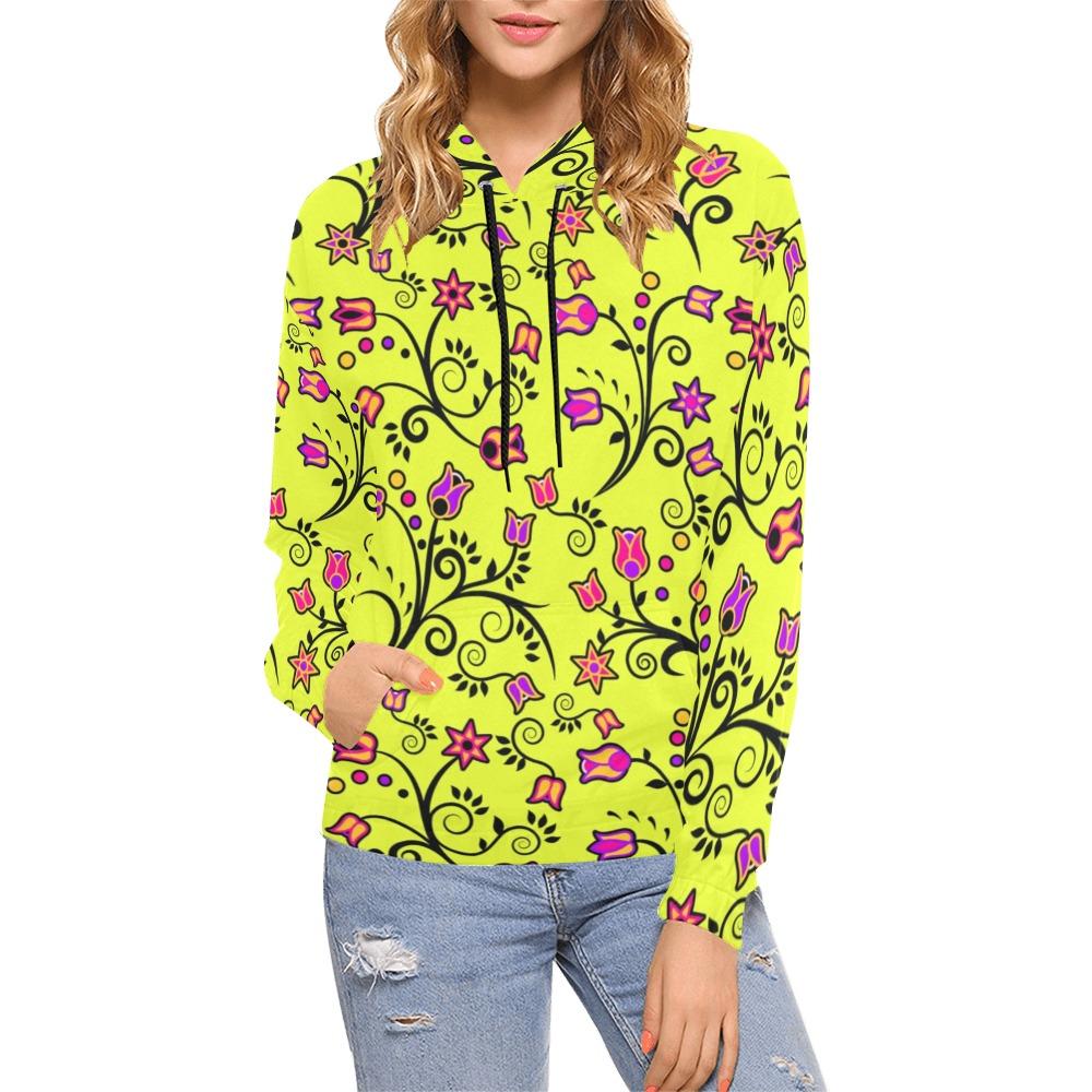 Key Lime Star All Over Print Hoodie for Women (USA Size) (Model H13) All Over Print Hoodie for Women (H13) e-joyer 