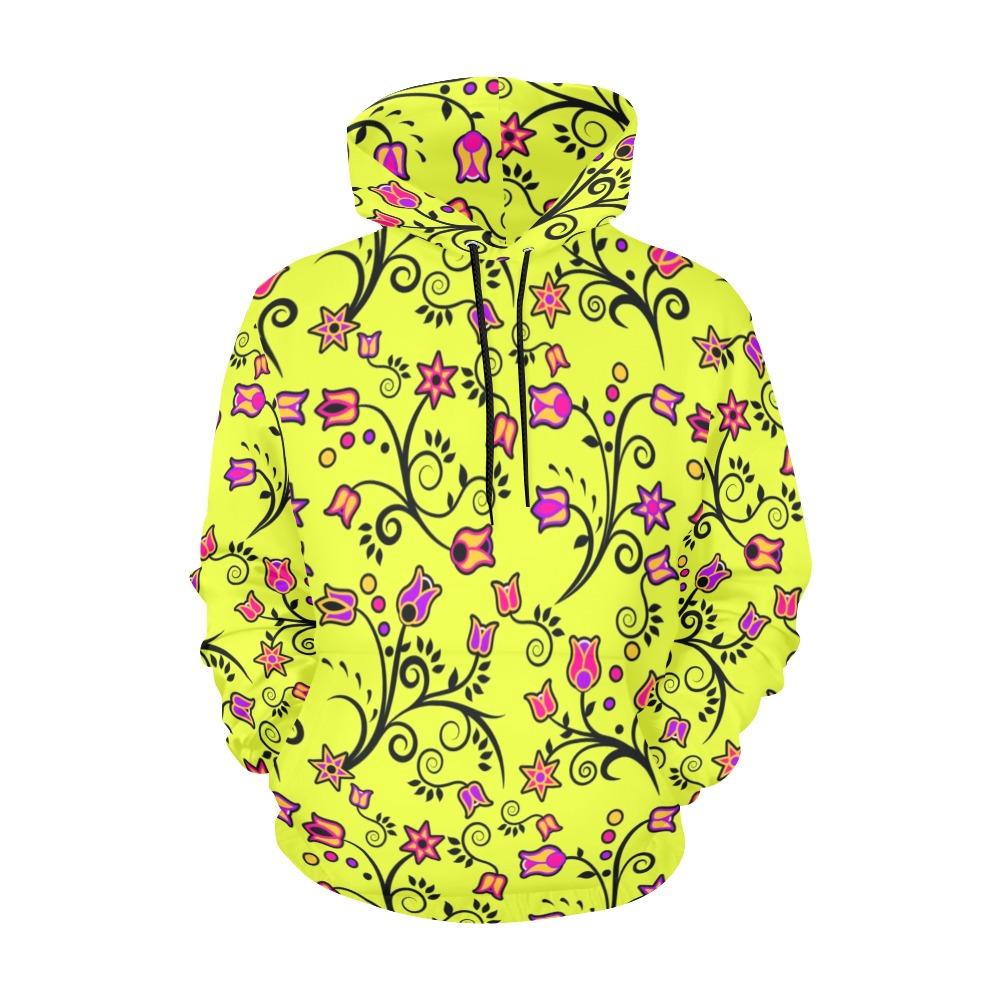 Key Lime Star All Over Print Hoodie for Women (USA Size) (Model H13) All Over Print Hoodie for Women (H13) e-joyer 