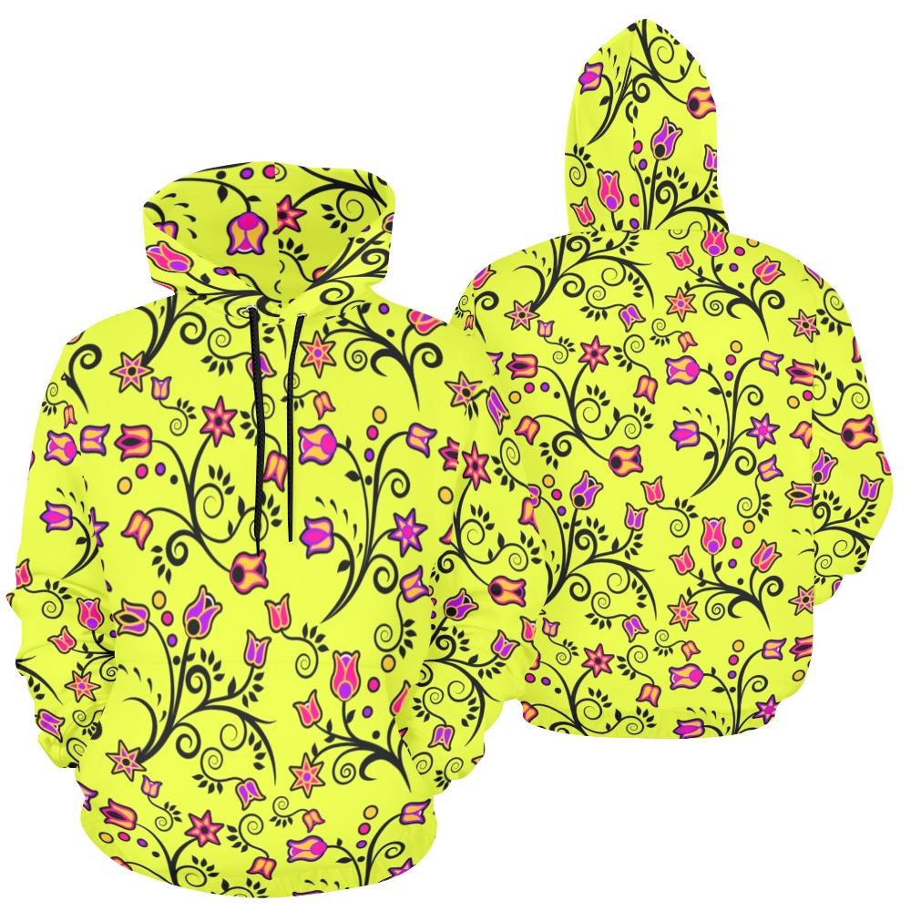 Key Lime Star All Over Print Hoodie for Women (USA Size) (Model H13) All Over Print Hoodie for Women (H13) e-joyer 