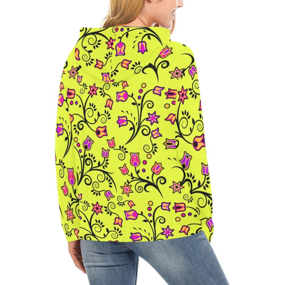Key Lime Star All Over Print Hoodie for Women (USA Size) (Model H13) All Over Print Hoodie for Women (H13) e-joyer 