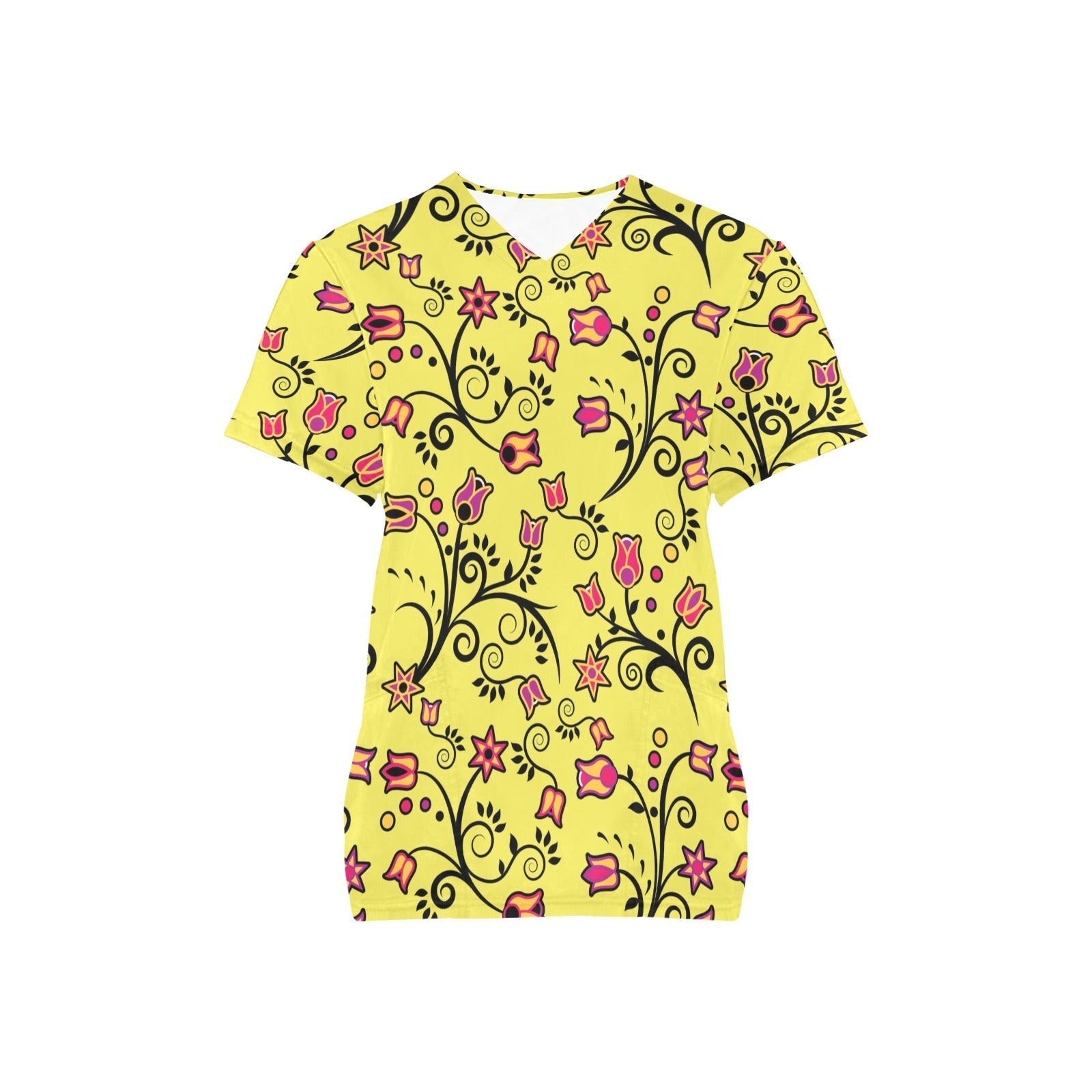 Key Lime Star All Over Print Scrub Top Scrub Top e-joyer 