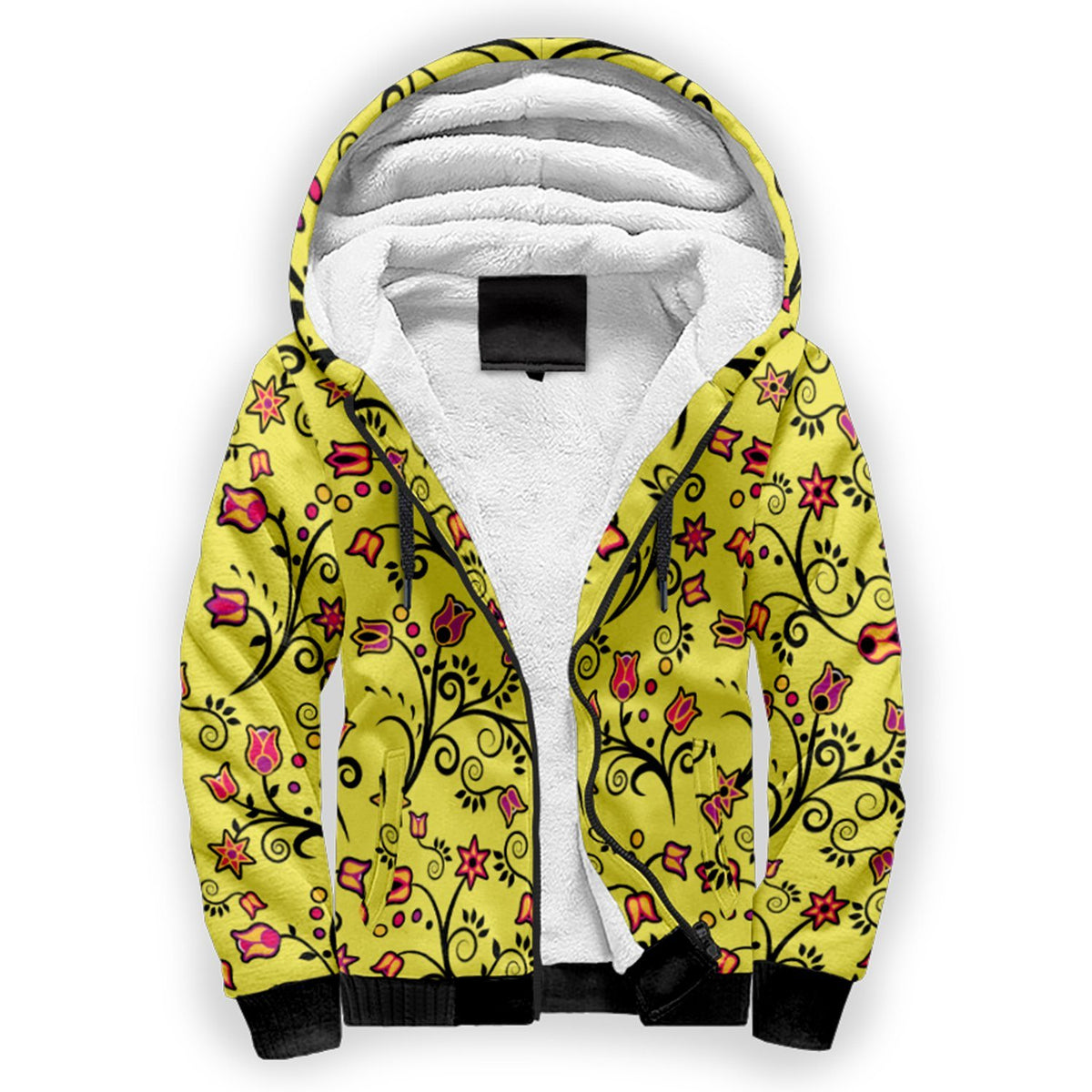 Key Lime Star Sherpa Hoodie by 49 Dzine
