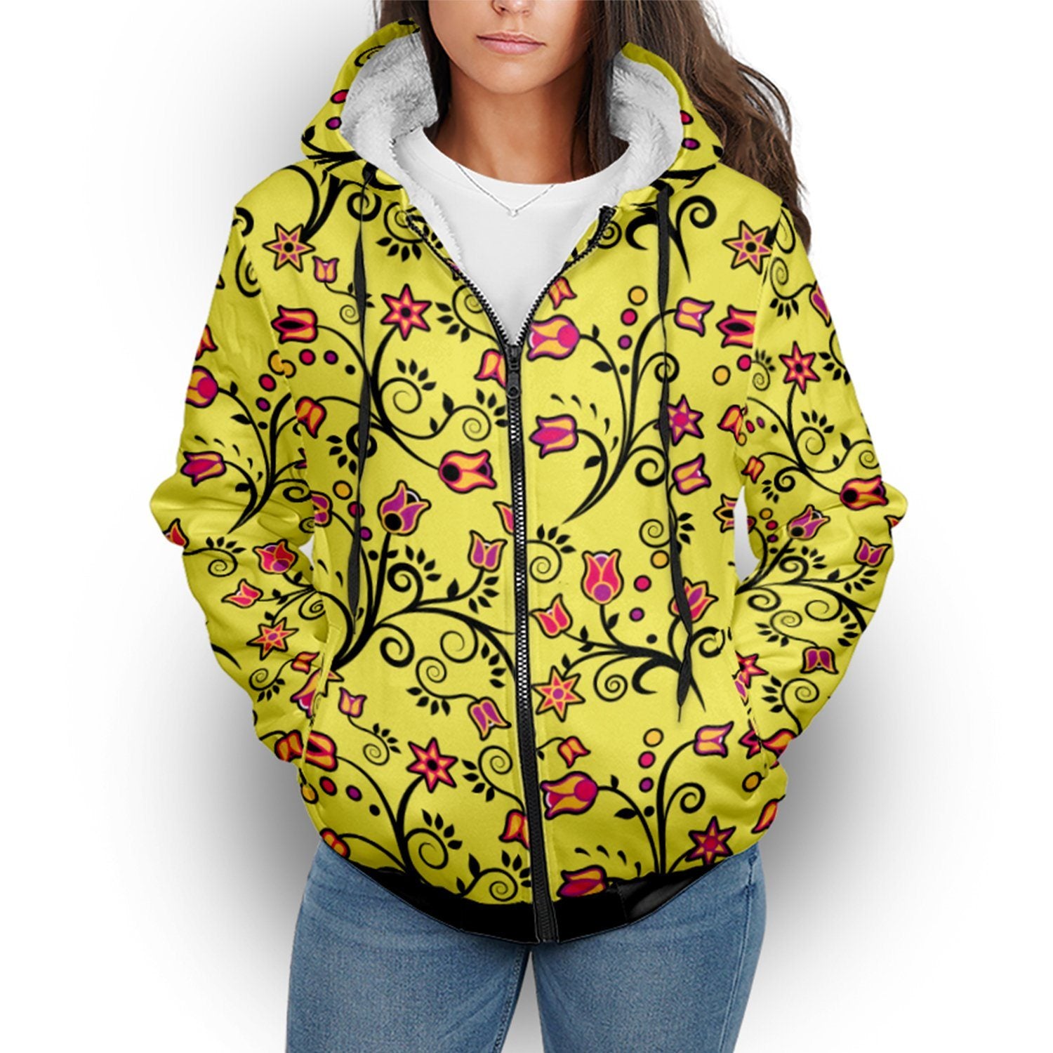 Key Lime Star Sherpa Hoodie hoodie Herman 