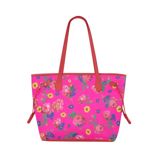 Kokum Ceremony Pink Clover Canvas Tote Bag (Model 1661) Artsadd One Size Fire Brick 