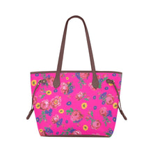 Load image into Gallery viewer, Kokum Ceremony Pink Clover Canvas Tote Bag (Model 1661) Artsadd One Size Saddle Brown 
