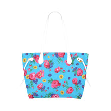 Load image into Gallery viewer, Kokum Ceremony Turquoise Clover Canvas Tote Bag (Model 1661) Artsadd One Size White 
