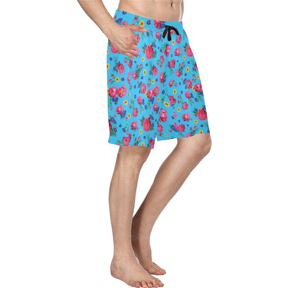 Kokum Ceremony Turquoise Men's All Over Print Casual Shorts (Model L23) short e-joyer 