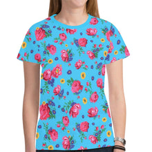 Load image into Gallery viewer, Kokum Ceremony Turquoise New All Over Print T-shirt for Women (Model T45) tshirt e-joyer 
