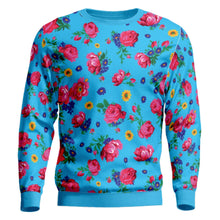 Load image into Gallery viewer, Kokum Ceremony Turquoise Unisex Crewneck Long Sleeve Top 49 Dzine 
