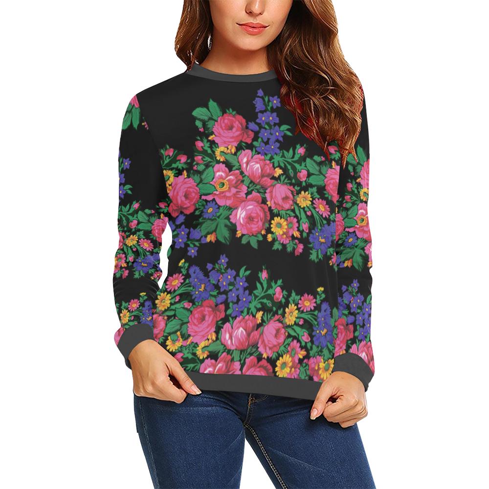 Kokum's Revenge-Black All Over Print Crewneck Sweatshirt for Women (Model H18) Crewneck Sweatshirt for Women (H18) e-joyer 