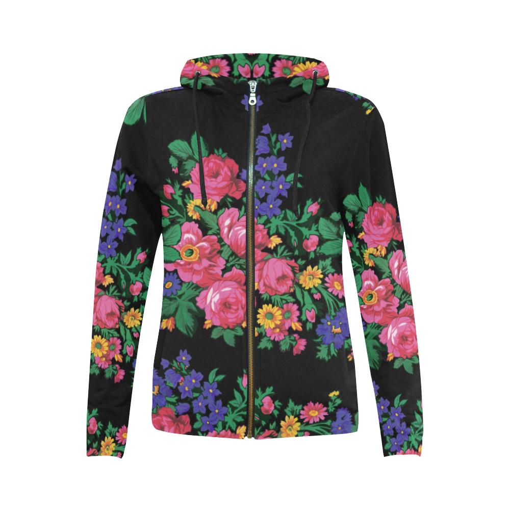 Kokum's Revenge-Black All Over Print Full Zip Hoodie for Women (Model H14) All Over Print Full Zip Hoodie for Women (H14) e-joyer 