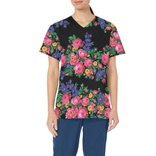 Load image into Gallery viewer, Kokum&#39;s Revenge Black All Over Print Scrub Top Scrub Top e-joyer 
