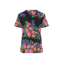 Load image into Gallery viewer, Kokum&#39;s Revenge Black All Over Print Scrub Top Scrub Top e-joyer 
