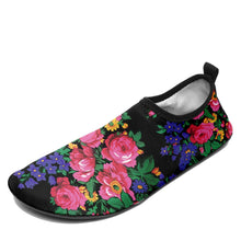 Load image into Gallery viewer, Kokum&#39;s Revenge Black Sockamoccs Kid&#39;s Slip On Shoes 49 Dzine 
