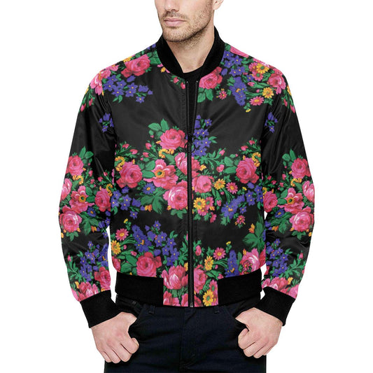 Kokum's Revenge-Black Unisex Heavy Bomber Jacket with Quilted Lining All Over Print Quilted Jacket for Men (H33) e-joyer 