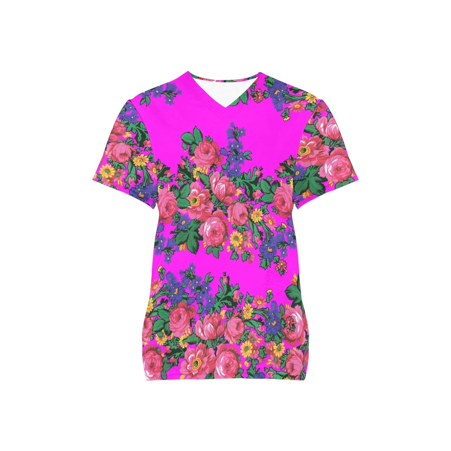 Kokum's Revenge Blush All Over Print Scrub Top Scrub Top e-joyer 