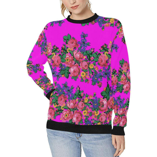 Kokum's Revenge Blush Women's Rib Cuff Crew Neck Sweatshirt (Model H34) Rib Cuff Crew Neck Sweatshirt for Women (H34) e-joyer 