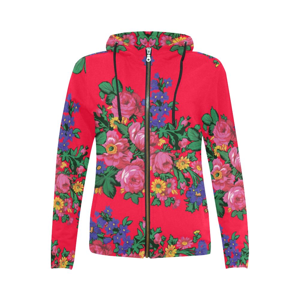 Kokum's Revenge- Dahlia All Over Print Full Zip Hoodie for Women (Model H14) All Over Print Full Zip Hoodie for Women (H14) e-joyer 