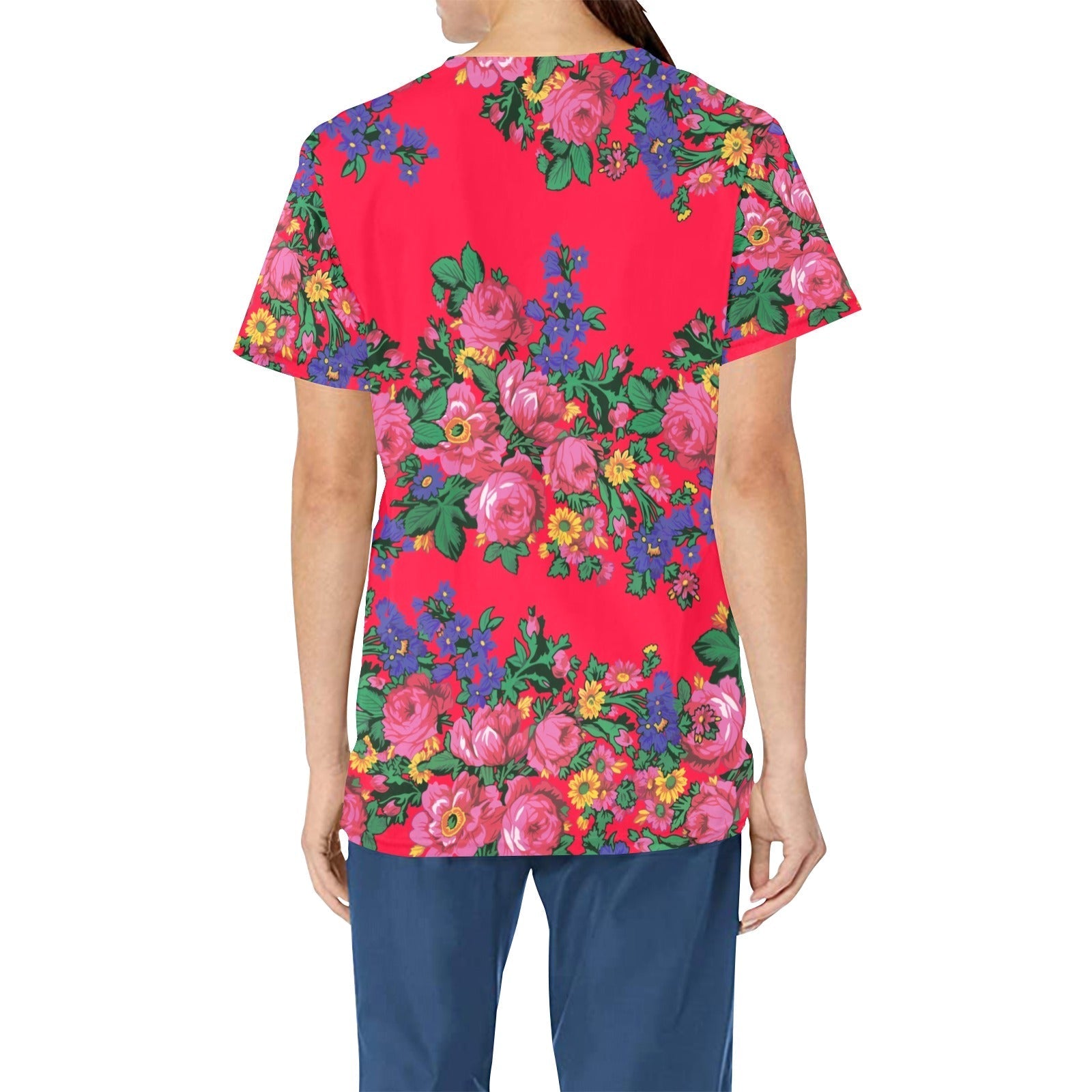 Kokum's Revenge Dahlia All Over Print Scrub Top Scrub Top e-joyer 