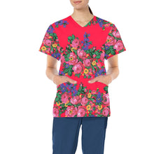 Load image into Gallery viewer, Kokum&#39;s Revenge Dahlia All Over Print Scrub Top Scrub Top e-joyer 
