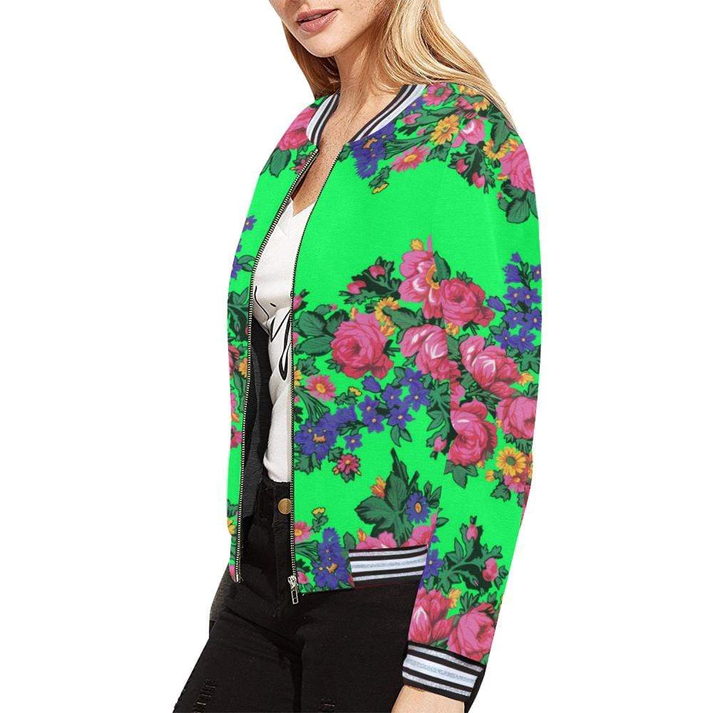 Kokum's Revenge Green All Over Print Bomber Jacket for Women (Model H21) All Over Print Bomber Jacket for Women (H21) e-joyer 