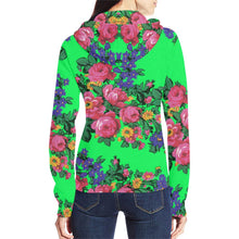 Load image into Gallery viewer, Kokum&#39;s Revenge Green All Over Print Full Zip Hoodie for Women (Model H14) All Over Print Full Zip Hoodie for Women (H14) e-joyer 
