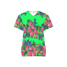 Load image into Gallery viewer, Kokum&#39;s Revenge Green All Over Print Scrub Top Scrub Top e-joyer 
