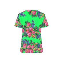 Load image into Gallery viewer, Kokum&#39;s Revenge Green All Over Print Scrub Top Scrub Top e-joyer 
