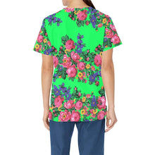 Load image into Gallery viewer, Kokum&#39;s Revenge Green All Over Print Scrub Top Scrub Top e-joyer 
