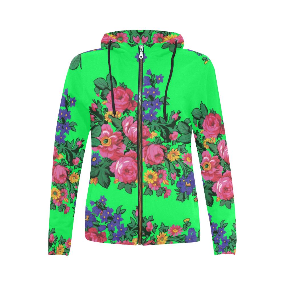 Kokum's Revenge Green Full Zip Hoodie by 49 Dzine
