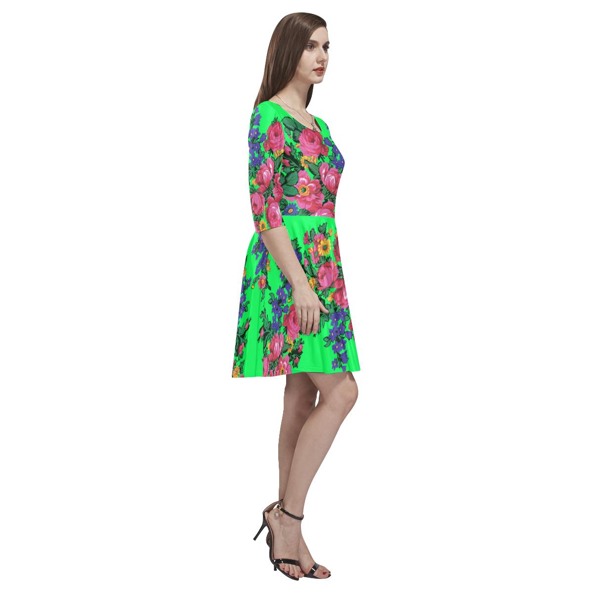 Kokum's Revenge Green Tethys Half-Sleeve Skater Dress(Model D20) Tethys Half-Sleeve Skater Dress (D20) e-joyer 