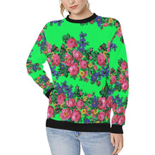 Load image into Gallery viewer, Kokum&#39;s Revenge Green Women&#39;s Rib Cuff Crew Neck Sweatshirt (Model H34) Rib Cuff Crew Neck Sweatshirt for Women (H34) e-joyer 
