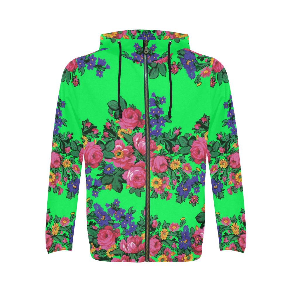 Kokum's Revenge Green Zip Hoodie by 49 Dzine