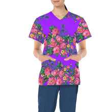 Load image into Gallery viewer, Kokum&#39;s Revenge Lilac All Over Print Scrub Top Scrub Top e-joyer 
