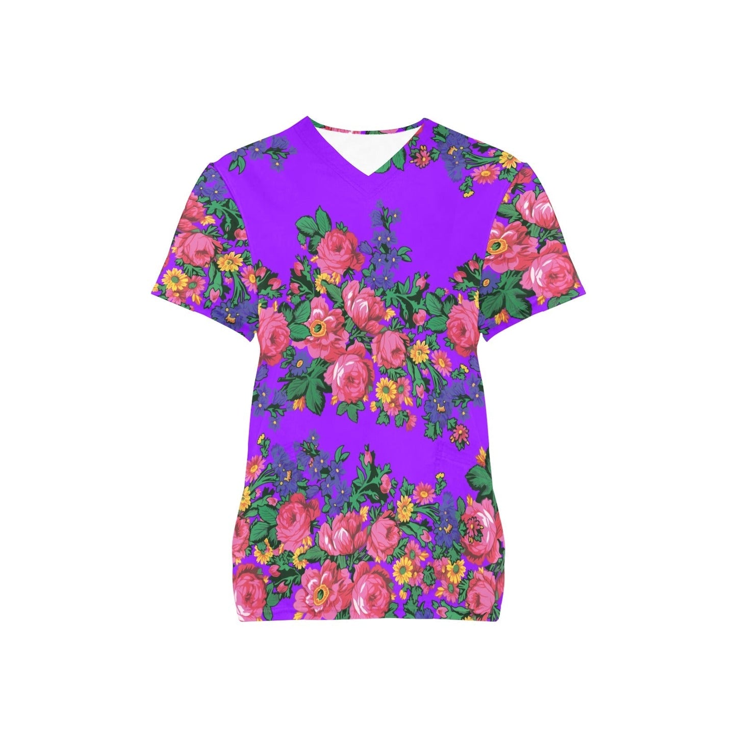 Kokum's Revenge Lilac All Over Print Scrub Top Scrub Top e-joyer 