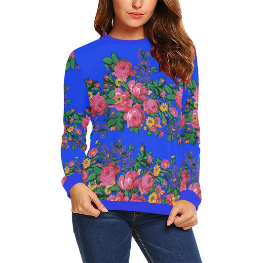 Kokum's Revenge- Royal All Over Print Crewneck Sweatshirt for Women (Model H18) Crewneck Sweatshirt for Women (H18) e-joyer 