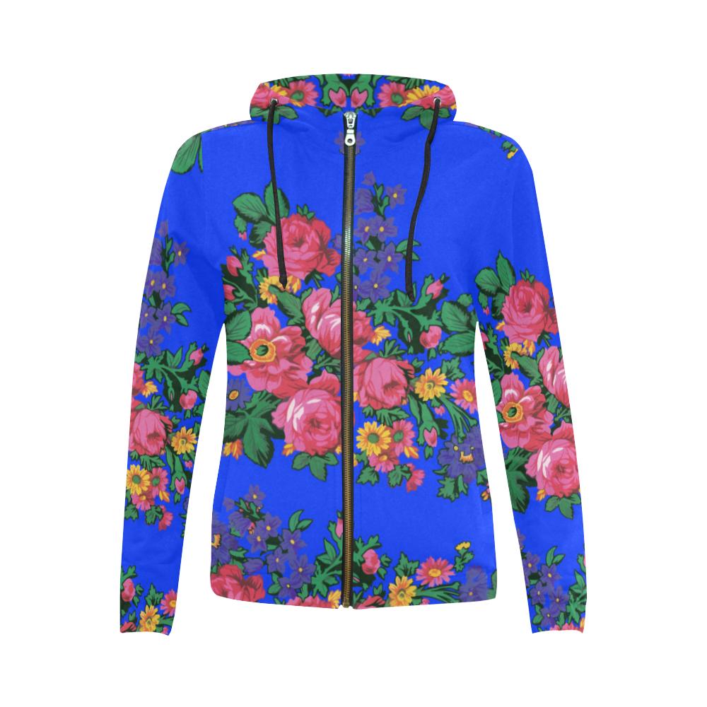 Kokum's Revenge- Royal All Over Print Full Zip Hoodie for Women (Model H14) All Over Print Full Zip Hoodie for Women (H14) e-joyer 